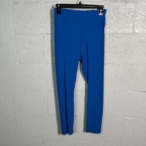 DKNY Sport Women's Ribbed Knit 7/8 Leggings Riviera, medium